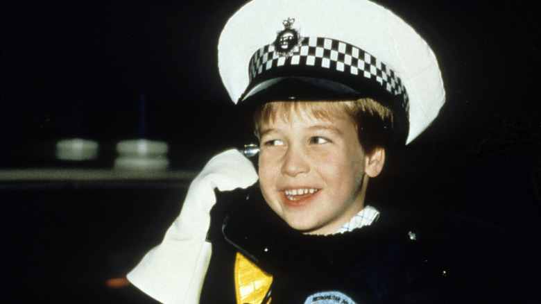Young Prince William in police uniform
