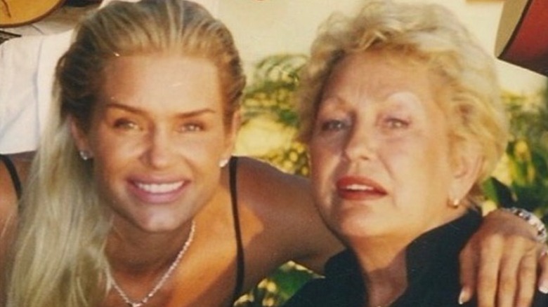 Yolanda Hadid and mother smiling