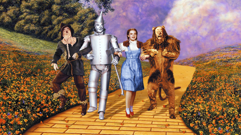 The Scarecrow, the Tin Man, Dorothy Gale, and the Cowardly Lion in The Wizard of Oz