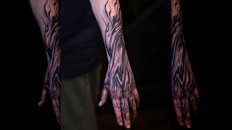 Xpose Tattoos Jaipur - Abstract Art tattoo on forearm . . for more info,  Contact📞: +917568000888 Website: http://xposetattoos.com Address: 3rd  floor, Crystal Palm Mall, 22 Godam Circle, Jaipur Facebook👥:  www.facebook.com/XposeTattoosJaipur Snapchat ...