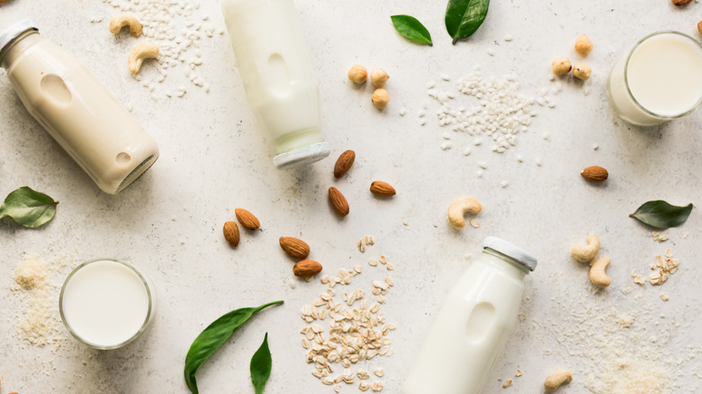 An array of plant milks