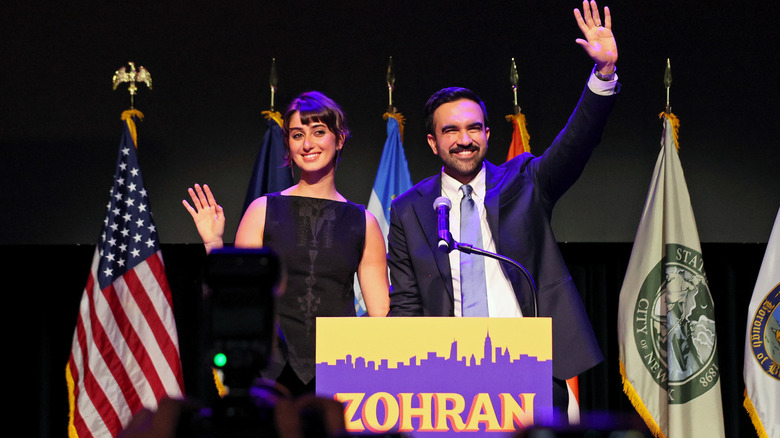 Zohran Mamdani and Rama Duwaji on election night