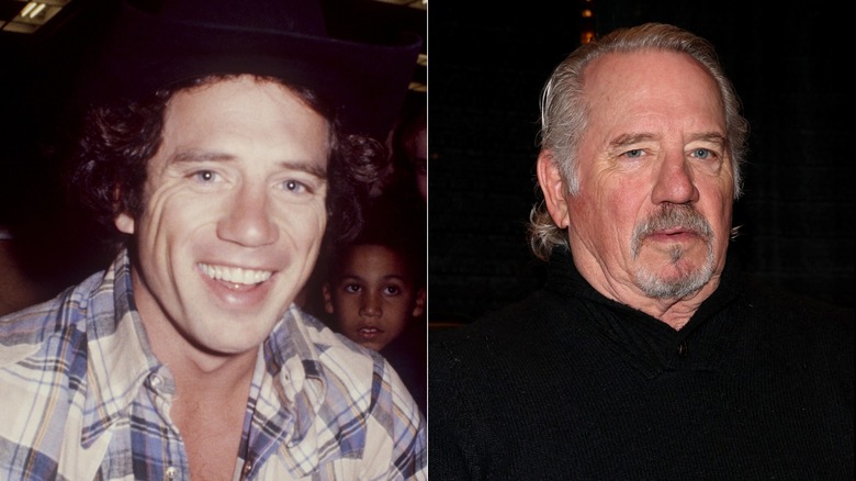 "Dukes of Hazzard" actor Tom Wopat smiles in picture as a young man side by side with a picture of him older with gray hair