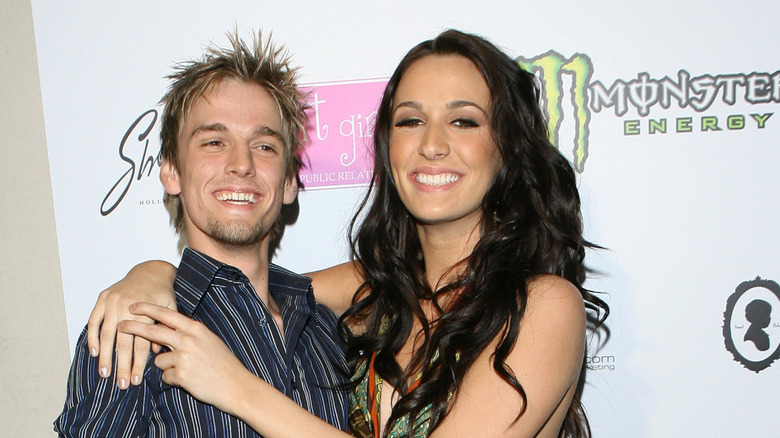 Aaron Carter and Angel Carter Conrad smiling