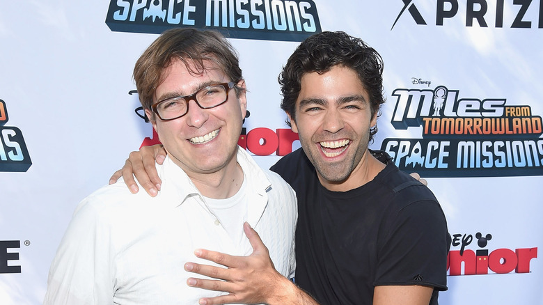 Sascha Paladino and Adrian Grenier at the premiere of "Miles from Neverland" in 2015