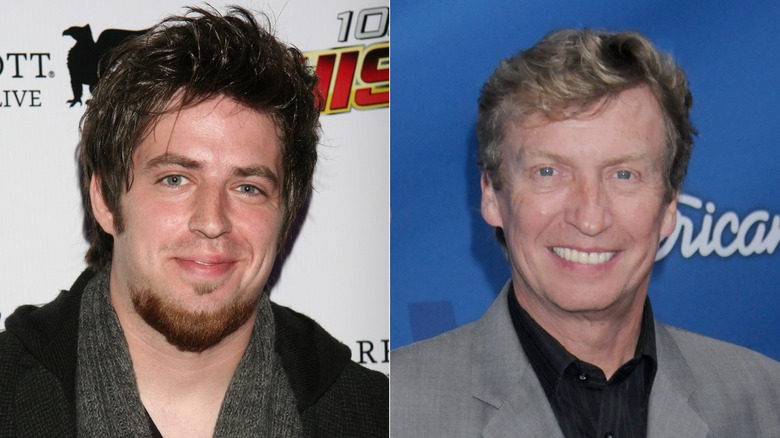 A split image of Lee DeWyze and Nigel Lythgoe