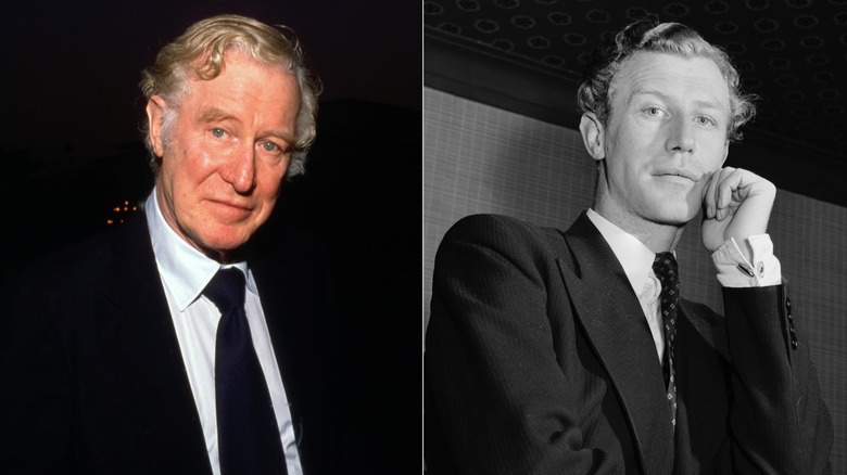 Split image of old Edward Mulhare more recently, and Edward Mulhare when he was younger