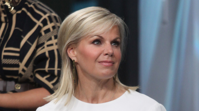Gretchen Carlson wearing a white dress