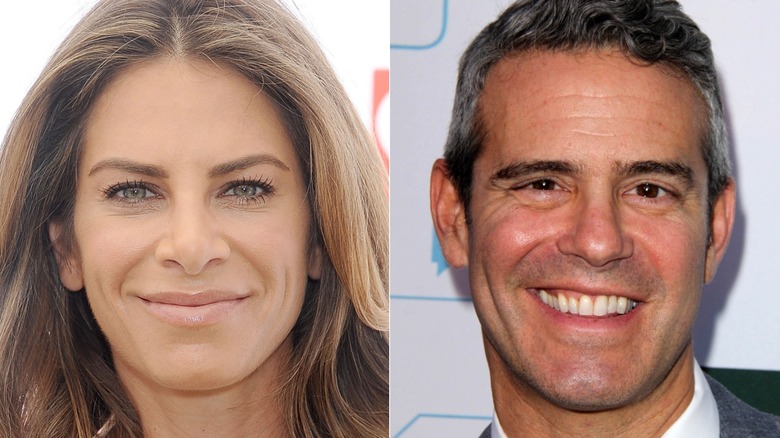 A split image of Jillian Michaels and Andy Cohen