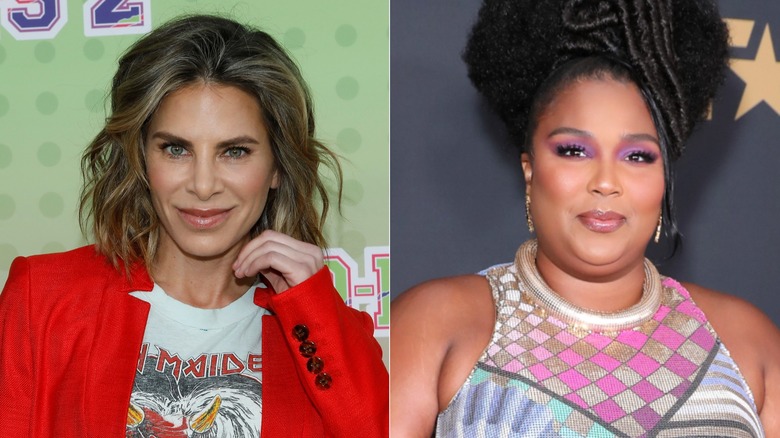 A split image of Jillian Michaels and Lizzo