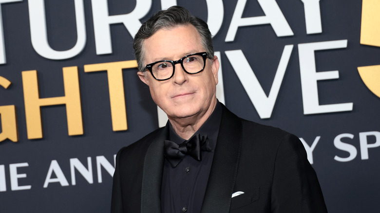 Stephen Colbert at the 25th anniversary event for SNL in 2025