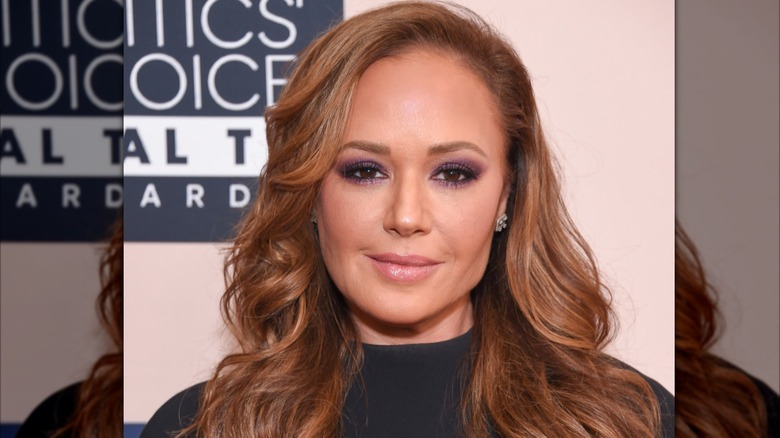Leah Remini posing at the Critics Choice Reels Awards
