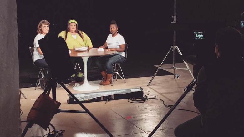 Lori Beth Denberg on set