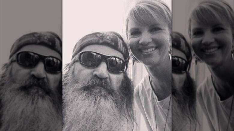 Missy Robertson and Phil Robertson posing in a seflie