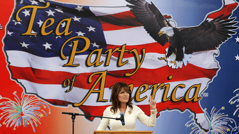 Sarah Palin at a Tea Party convention.