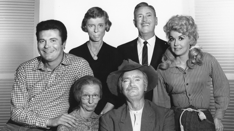 The cast of The Beverly Hillbillies posing for a portrait