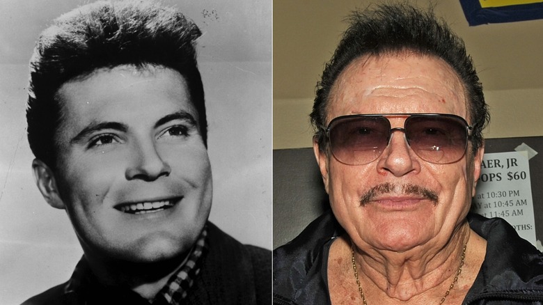 Split image of Max Baer Jr. during The Beverly Hillbillies and then decades later