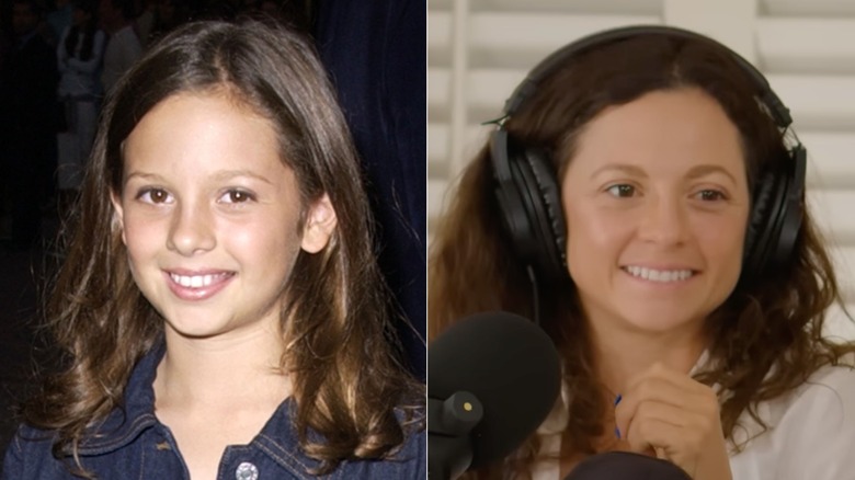 Split image of Mackenzie Rosmam smiling at an event 2001 and podcasting in 2026