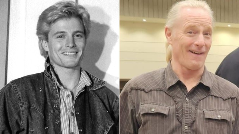 Split image of Allan Kayser smiling in the 1986 and in 2024