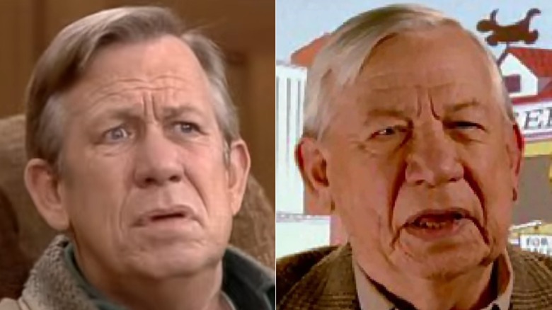 Split image of Allan Melvin in a scene from All in the Family and in an interview for The Magilla Gorilla Show DVD set released in 2006
