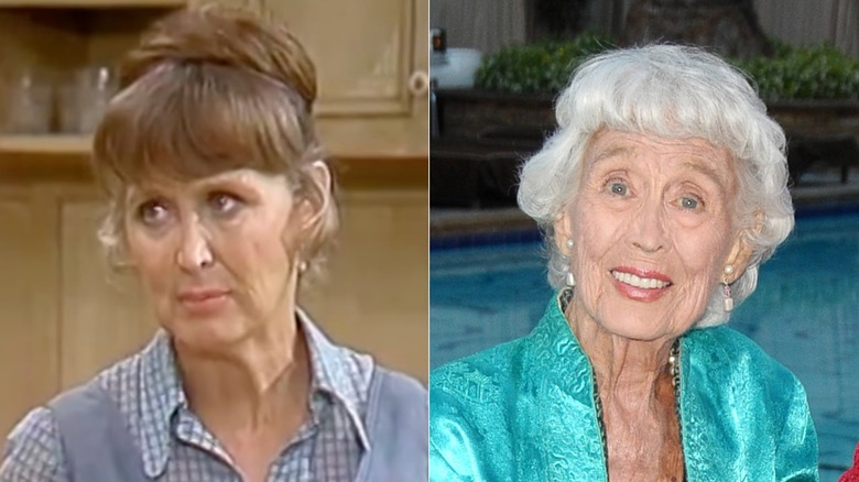 Split image of Betty Garrett in All in the Family and in 2007