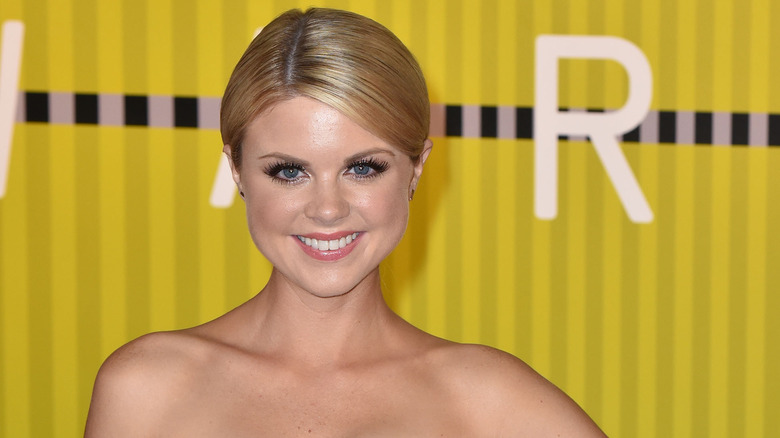 Bailey De Young in a strapless gown
