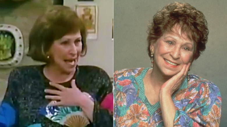 Split image of Alice Ghostley acting in Small Wonder and smiling in 1993.