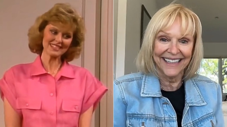 Split image of Marla Pennington acting in Small Wonder and smiling decades later.