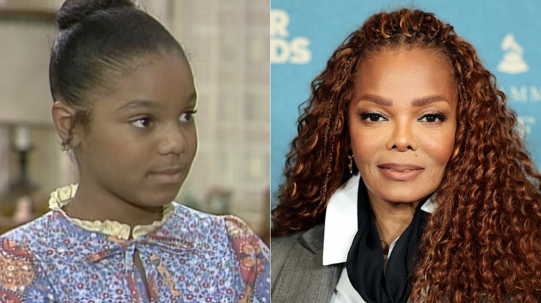 Split image of Janet Jackson in "Good Times" and at the Grammy Hall of Fame Gala in 2026