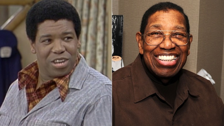 Split image of Johnny Brown in "Good Times" and at the Chiller Theatre Expo in 2018