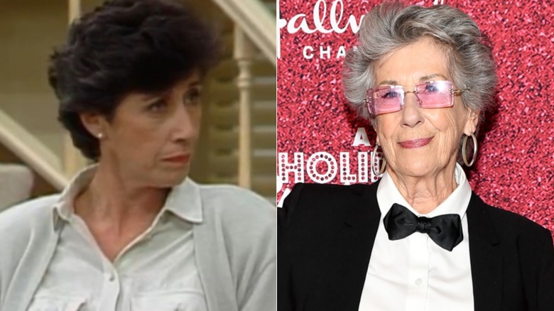 Ellen Travolta in "Charles in Charge" and smiling at a special screening of "A Holiday Spectacular" 2022