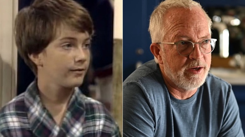 Split image of Jonathan Ward in "Charles in Charge" and in a "Moore & Giles" feature in 2024