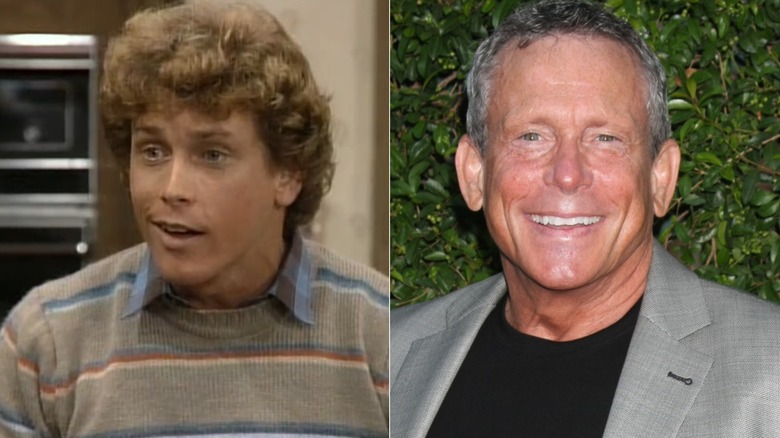 Split image of Willie Aames in "Charles in Charge" and smiling at Hallmark TCA Summer Press Tour in 2015