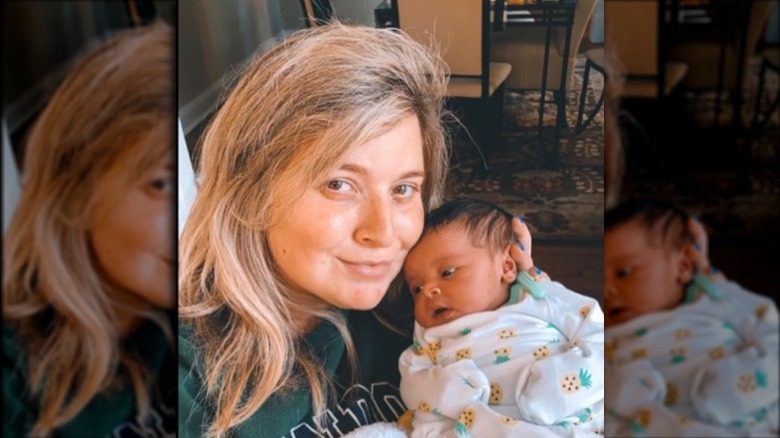 Angie Tozer with her baby 