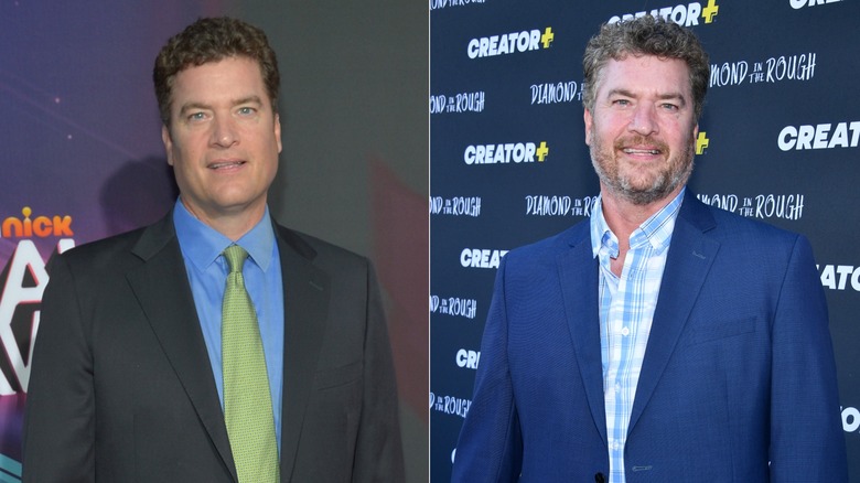 Split image of Pat Finn in 2012 and 2022