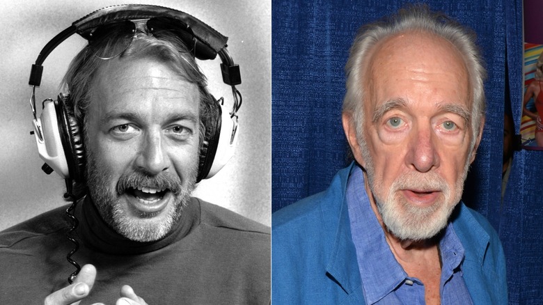 Split image of Howard Hesseman as Dr. Johnny Fever and in the 2020s