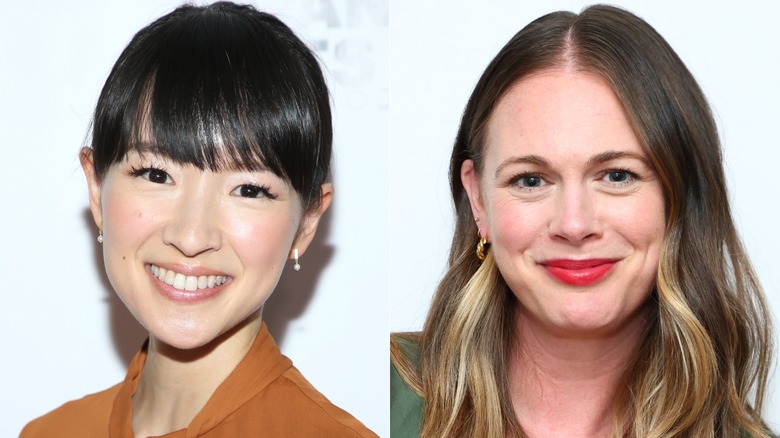 A split image of a smiling Marie Kondo and Alison Roman