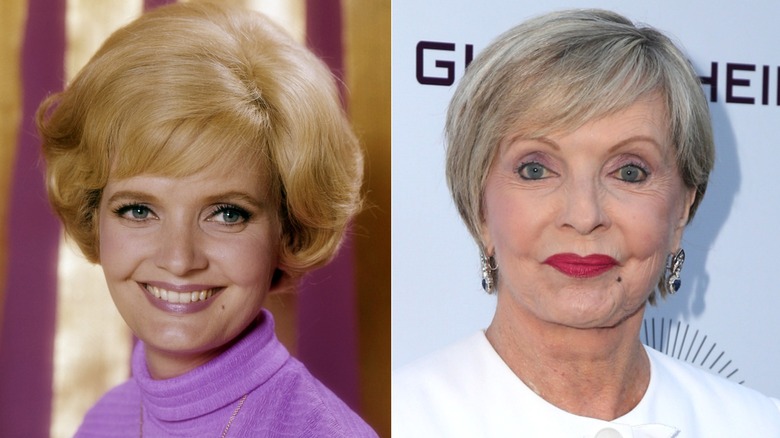 Split image of Florence Henderson in 1970s vs. 2016