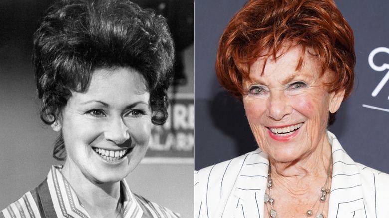 Split image of Marion Ross in "Happy Days" vs. 2019