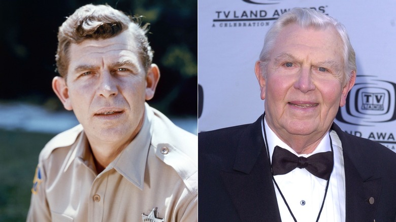 Andy Griffith posing for a character portrait for "The Andy Griffith Show" in 1965 & at the 2004 Annual TV Land Awards