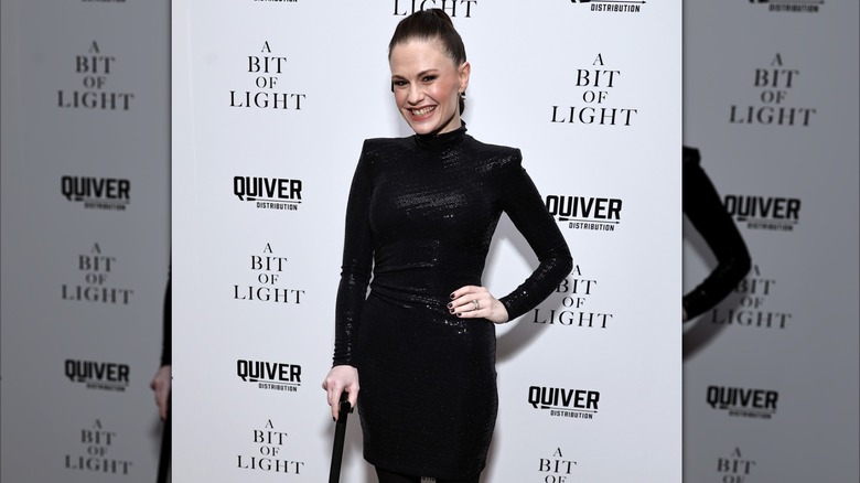 Anna Paquin on the red carpet for the premiere of "A Bit of Light" in 2024