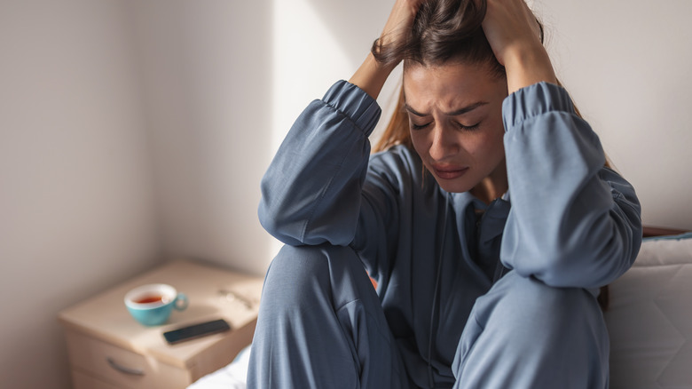 Woman feeling overwhelmed