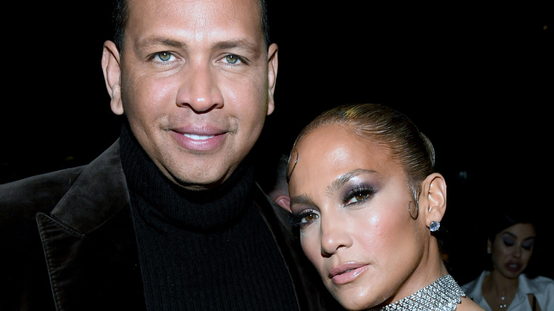 Jennifer Lopez and Alex Rodriguez at an event.