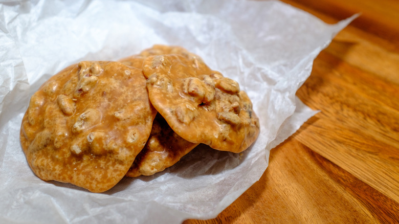 pralines on wax paper