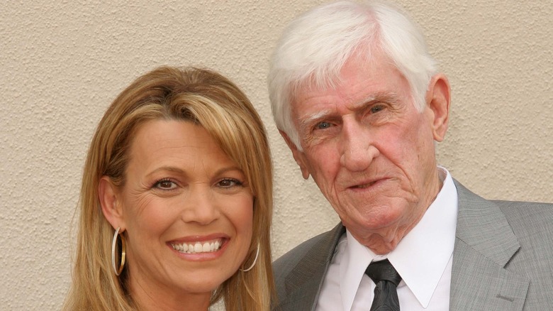 Vanna White and her father pose for a photo together. 
