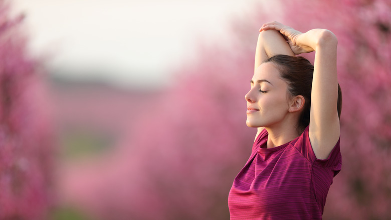 woman stretching