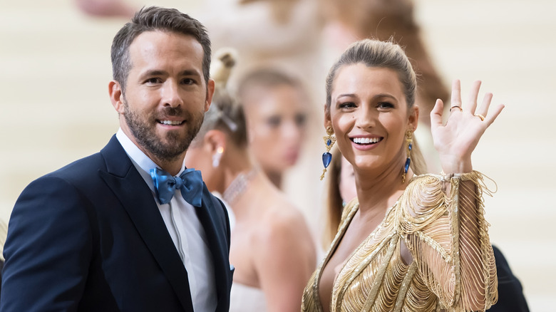 Blake Lively and Ryan Reynolds smiling