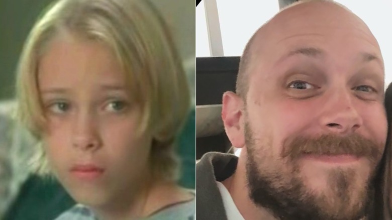 Split image of Zack Shada in Hallmark movie "Jane Doe" and in a selfie from 2026