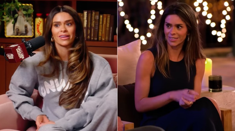 Split image of Taylor Frankie Paul on Call Her Daddy and in a Bachelorette promo
