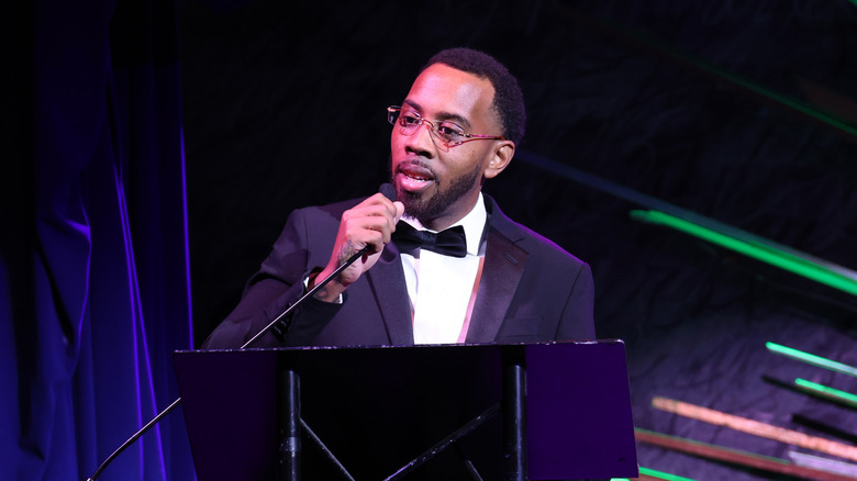 JoJo Simmons speaking at a Last Prisoner Project event